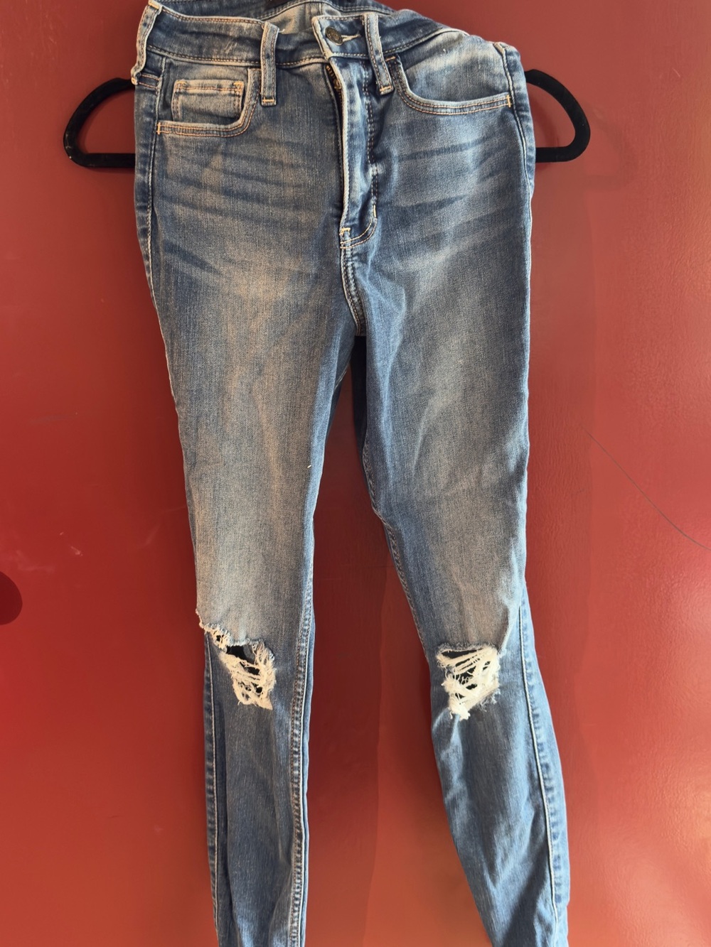 Hollister Light Blue Distressed Skinny Jeans
